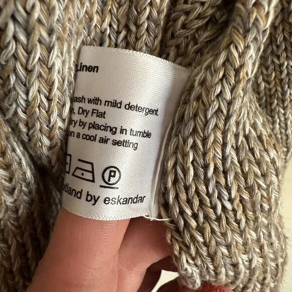 Eskander Rolling Front Tabard Sweater Cardigan Coco Tweed Womens OS Lagenlook
